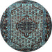 Round Persian Light Blue Traditional Rug, tr2330lblu