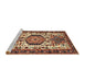 Sideview of Machine Washable Traditional Saffron Red Rug, wshtr2331