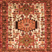 Round Machine Washable Persian Orange Traditional Area Rugs, wshtr2331org