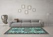 Machine Washable Persian Light Blue Traditional Rug in a Living Room, wshtr2331lblu