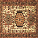 Square Persian Brown Traditional Rug, tr2331brn