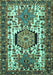 Machine Washable Persian Turquoise Traditional Area Rugs, wshtr2331turq