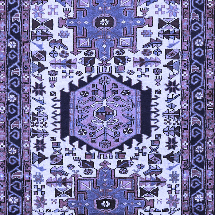 Machine Washable Persian Blue Traditional Rug, wshtr2331blu