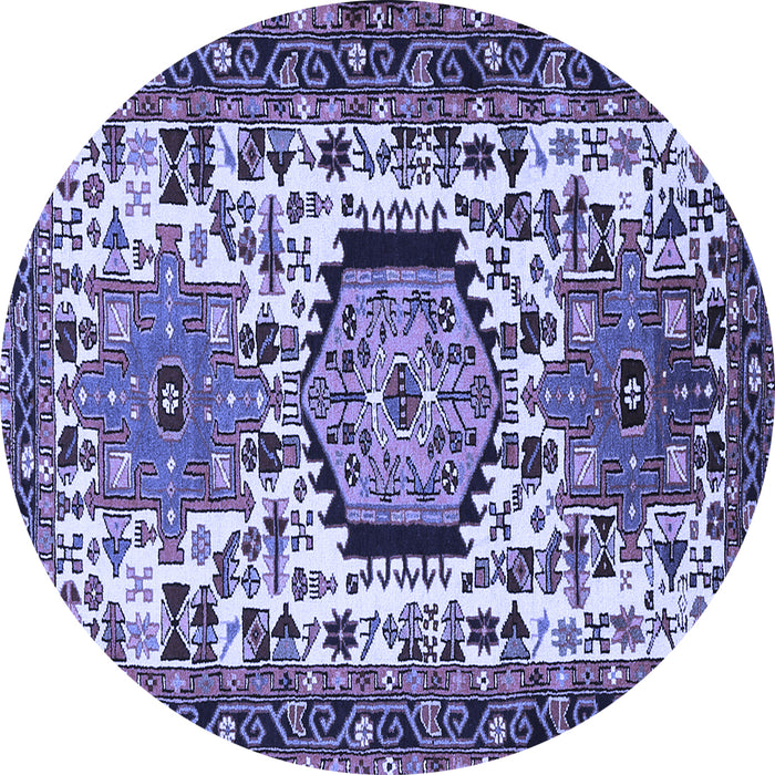 Round Persian Blue Traditional Rug, tr2331blu