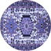 Round Persian Blue Traditional Rug, tr2331blu