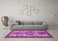 Machine Washable Persian Purple Traditional Rug, wshtr2331pur