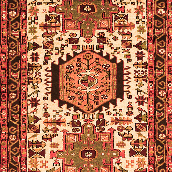 Serging Thickness of Machine Washable Persian Orange Traditional Area Rugs, wshtr2331org