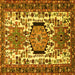 Square Persian Yellow Traditional Rug, tr2331yw