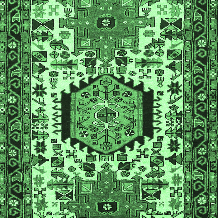 Machine Washable Persian Emerald Green Traditional Area Rugs, wshtr2331emgrn