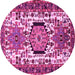 Round Persian Pink Traditional Rug, tr2331pnk