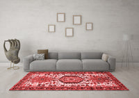 Machine Washable Persian Red Traditional Rug, wshtr2331red