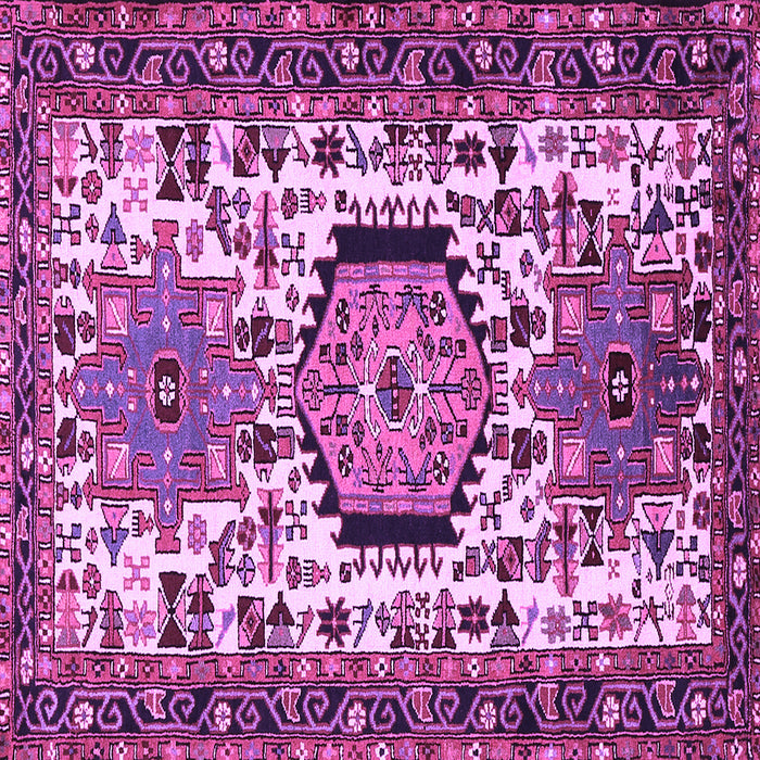 Square Machine Washable Persian Purple Traditional Area Rugs, wshtr2331pur