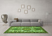 Machine Washable Persian Green Traditional Area Rugs in a Living Room,, wshtr2331grn