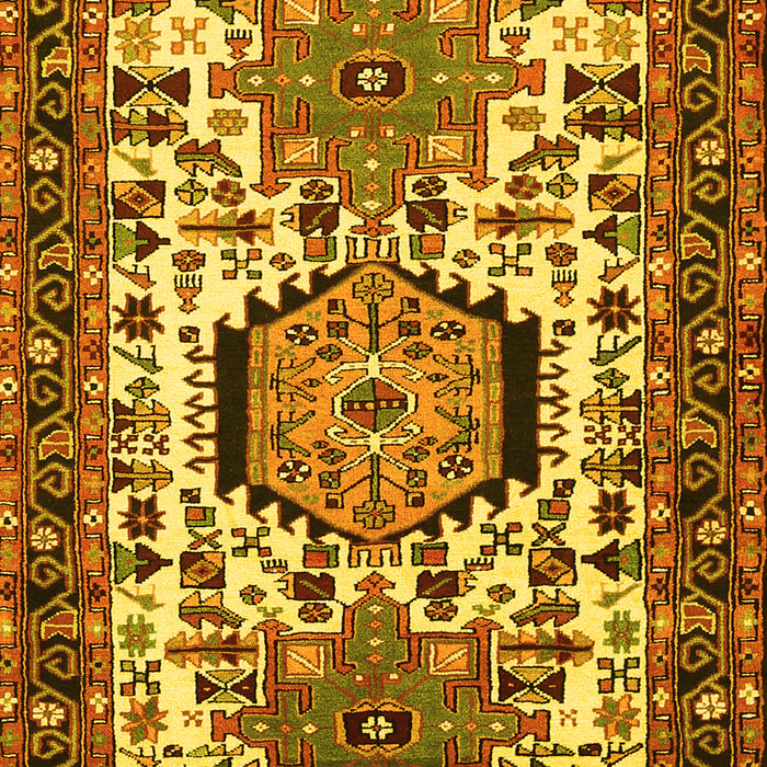 Machine Washable Persian Yellow Traditional Rug, wshtr2331yw