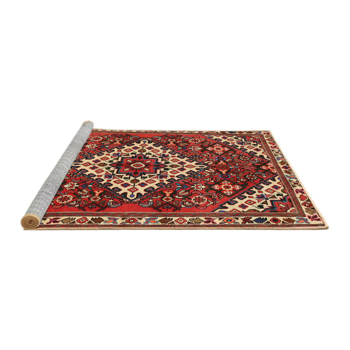 Sideview of Machine Washable Traditional Tomato Red Rug, wshtr2332