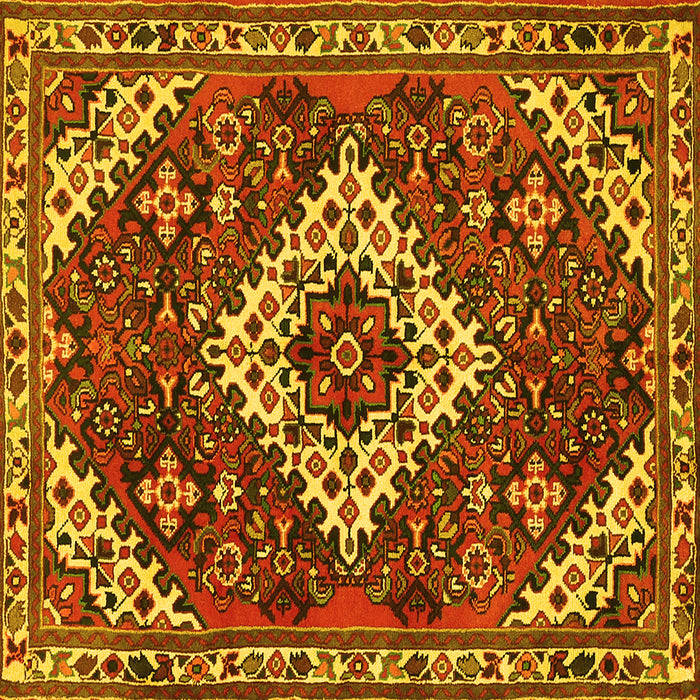 Square Persian Yellow Traditional Rug, tr2332yw