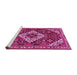 Sideview of Machine Washable Persian Pink Traditional Rug, wshtr2332pnk