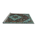 Sideview of Machine Washable Persian Light Blue Traditional Rug, wshtr2332lblu