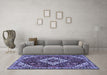 Machine Washable Persian Blue Traditional Rug in a Living Room, wshtr2332blu