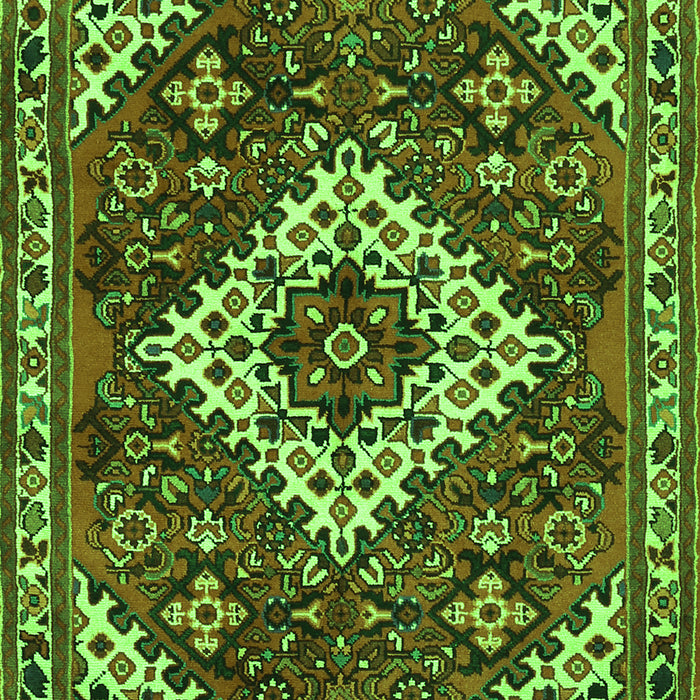 Serging Thickness of Machine Washable Persian Green Traditional Area Rugs, wshtr2332grn