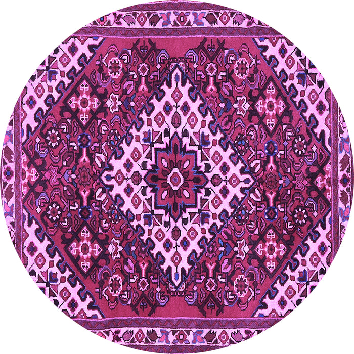 Round Persian Purple Traditional Rug, tr2332pur