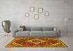 Machine Washable Persian Yellow Traditional Rug in a Living Room, wshtr2332yw