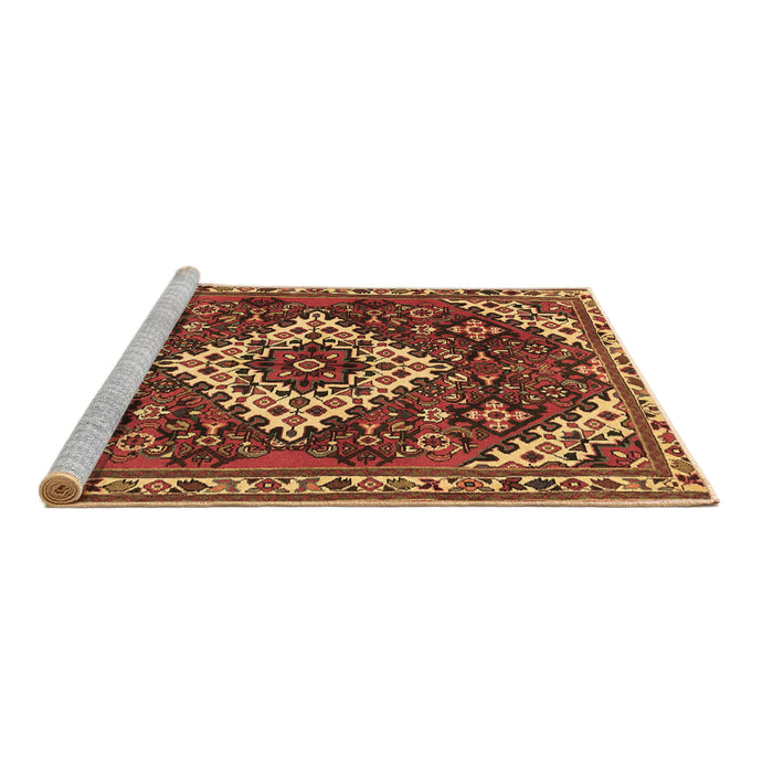 Sideview of Machine Washable Persian Brown Traditional Rug, wshtr2332brn
