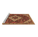 Sideview of Machine Washable Persian Brown Traditional Rug, wshtr2332brn