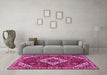 Machine Washable Persian Pink Traditional Rug in a Living Room, wshtr2332pnk