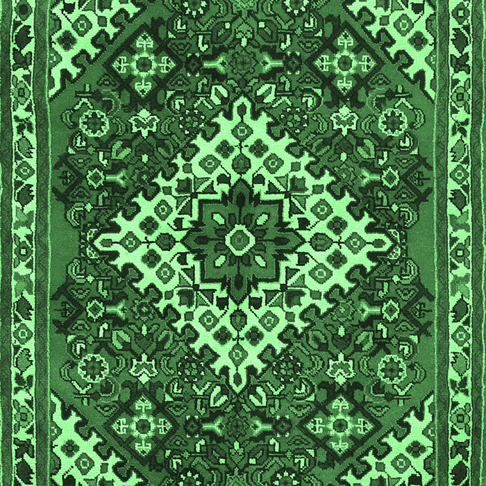 Machine Washable Persian Emerald Green Traditional Area Rugs, wshtr2332emgrn