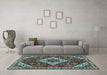 Machine Washable Persian Light Blue Traditional Rug in a Living Room, wshtr2332lblu