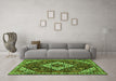 Machine Washable Persian Green Traditional Area Rugs in a Living Room,, wshtr2332grn