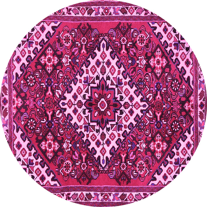 Round Persian Pink Traditional Rug, tr2332pnk