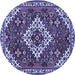 Round Persian Blue Traditional Rug, tr2332blu