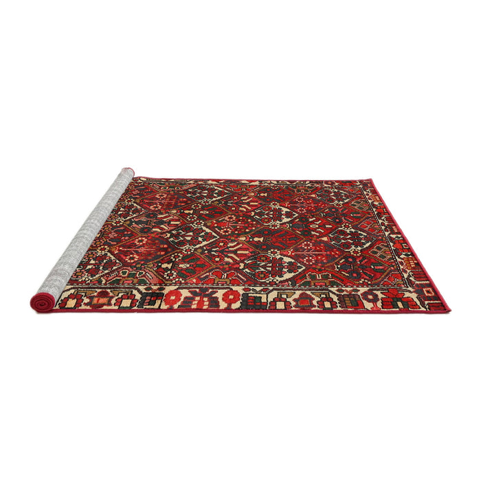 Sideview of Machine Washable Traditional Tomato Red Rug, wshtr2333