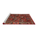 Sideview of Machine Washable Traditional Tomato Red Rug, wshtr2333