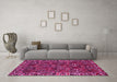 Machine Washable Persian Pink Traditional Rug in a Living Room, wshtr2333pnk