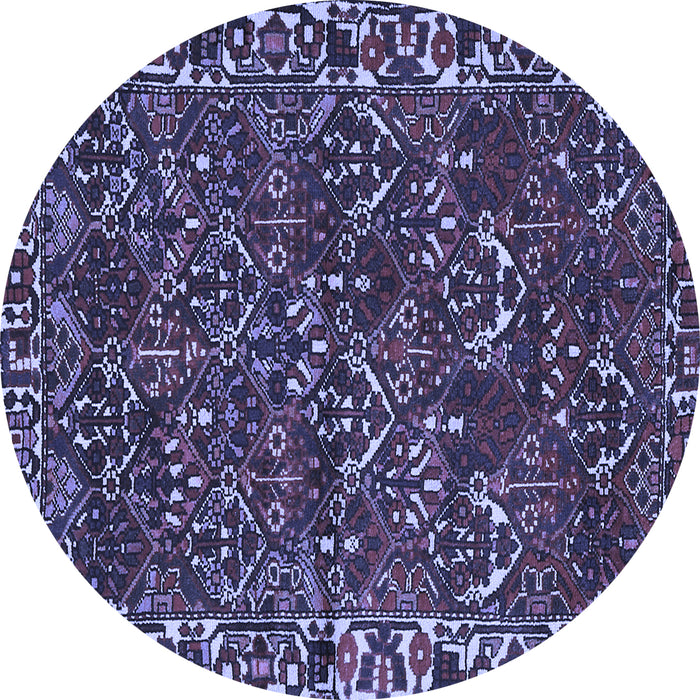 Round Persian Blue Traditional Rug, tr2333blu