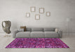 Machine Washable Persian Purple Traditional Area Rugs in a Living Room, wshtr2333pur