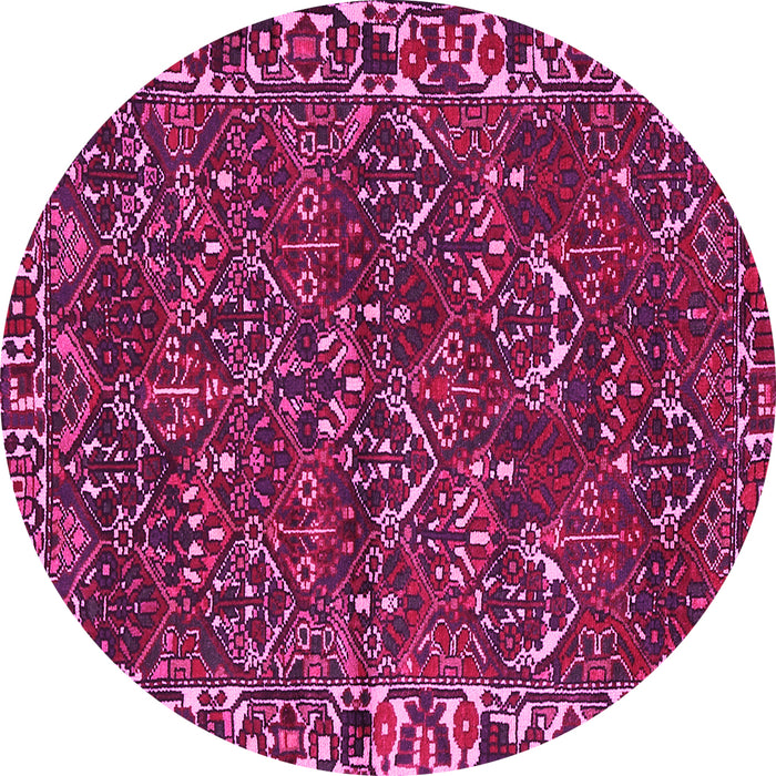 Round Persian Pink Traditional Rug, tr2333pnk