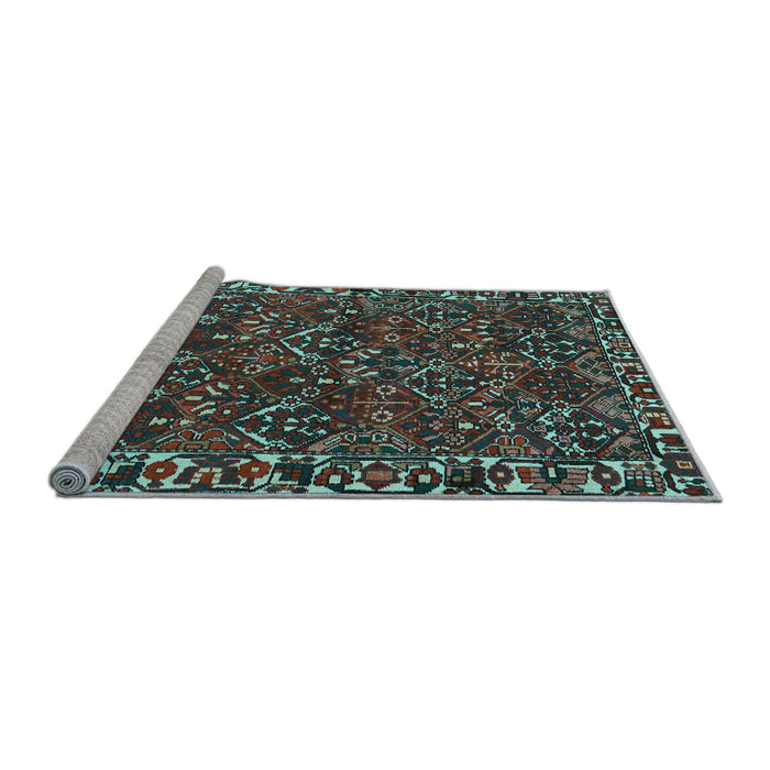 Sideview of Machine Washable Persian Light Blue Traditional Rug, wshtr2333lblu