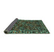 Sideview of Persian Turquoise Traditional Rug, tr2333turq