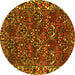 Round Persian Yellow Traditional Rug, tr2333yw