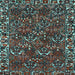 Square Machine Washable Persian Light Blue Traditional Rug, wshtr2333lblu