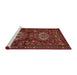 Sideview of Machine Washable Traditional Cranberry Red Rug, wshtr2334