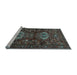 Sideview of Machine Washable Persian Light Blue Traditional Rug, wshtr2334lblu