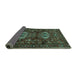 Sideview of Persian Turquoise Traditional Rug, tr2334turq