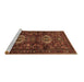 Sideview of Machine Washable Persian Brown Traditional Rug, wshtr2334brn