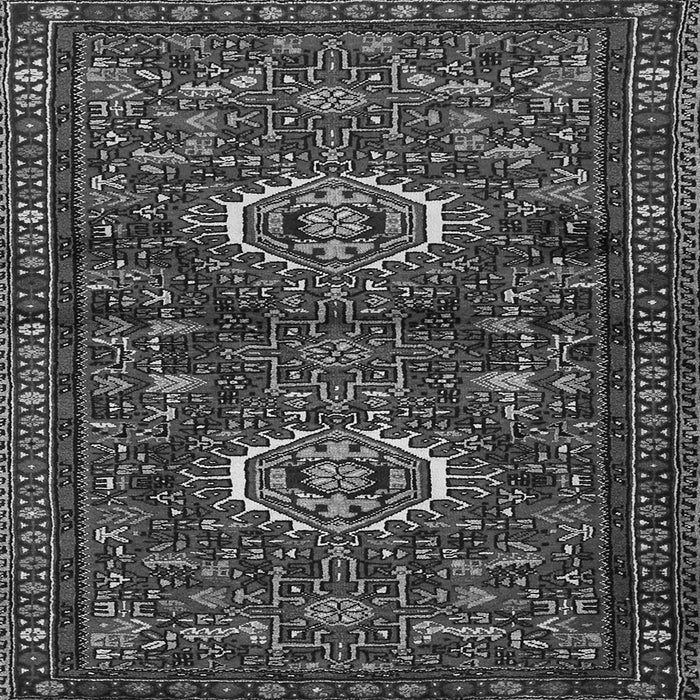 Round Machine Washable Persian Gray Traditional Rug, wshtr2334gry