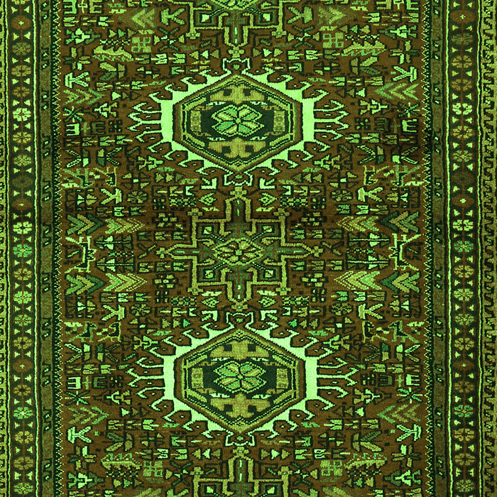 Serging Thickness of Machine Washable Persian Green Traditional Area Rugs, wshtr2334grn